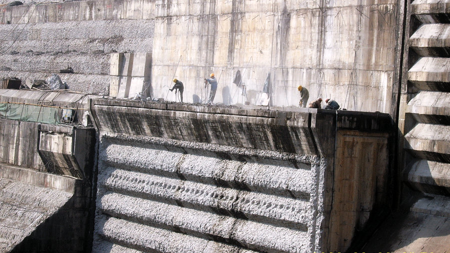 丹江口水库 大坝拆除 键槽切割 栈桥墩 大牛腿 升船机 混凝土拆除